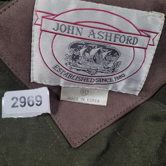 Vtg John Ashford Jacket Men Medium Brown Leather Bomber Quilted Lined Korea READ - Picture 8 of 8